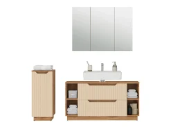 Conjunto de móveis de banheiro carvalho/caxemira às riscas 119.2x35x62.5 lotta