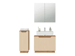 Conjunto de móveis de banheiro carvalho/caxemira às riscas 79.6x32x62.1 lotta