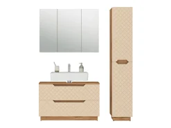 Conjunto de móveis de banheiro carvalho/caxemira com estrutura em azulejo 99.4x32x62.5 lotta