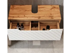 Conjunto de móveis de banheiro carvalho/branco com estrutura em azulejo 79.6x32x62.5 lotta