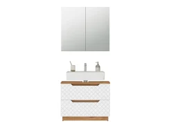 Conjunto de móveis de banheiro carvalho/branco com estrutura em azulejo 79.6x32x62.5 lotta
