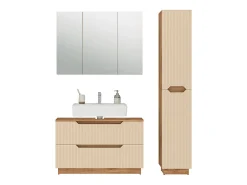 Conjunto de móveis de banheiro carvalho/caxemira às riscas 99.4x32x62.5 lotta