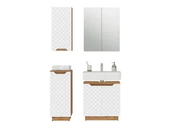 Conjunto de móveis de banheiro carvalho/branco às riscas 59.8x32x62.1 lotta