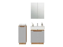 Conjunto de móveis de banheiro carvalho/cinzento às riscas 59.8x32x62.1 lotta
