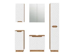 Conjunto de móveis de banheiro carvalho/branco com estrutura em azulejo 59.8x32x62.1 lotta