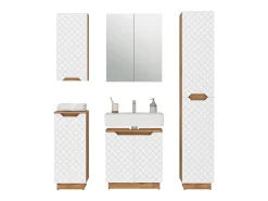 Conjunto de móveis de banheiro carvalho/branco com estrutura em azulejo 59.8x32x62.1 lotta