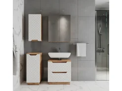 Conjunto de móveis de banheiro carvalho/branco com estrutura em azulejo 59.8x32x62.5 lotta
