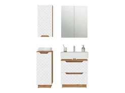 Conjunto de móveis de banheiro carvalho/branco com estrutura em azulejo 59.8x32x62.5 lotta