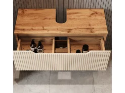Conjunto de móveis de banheiro carvalho/caxemira às riscas 79.6x32x62.5 lotta