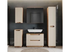 Conjunto de móveis de banheiro carvalho/caxemira às riscas 79.6x32x62.5 lotta