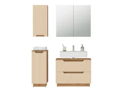 Conjunto de móveis de banheiro carvalho/caxemira às riscas 79.6x32x62.5 lotta