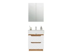 Conjunto de móveis de banheiro carvalho/branco com estrutura em azulejo 59.8x32x62.5 lotta