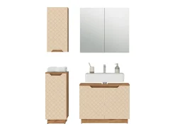 Conjunto de móveis de banheiro carvalho/caxemira com estrutura em azulejo 79.6x32x62.1 lotta