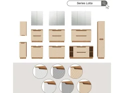 Conjunto de móveis de banheiro carvalho/cinzento às riscas 119.2x35x62.5 lotta