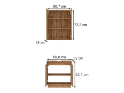 Conjunto de móveis de banheiro carvalho/branco com estrutura em azulejo 59.8x32x62.1 lotta