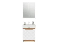 Conjunto de móveis de banheiro carvalho/branco com estrutura em azulejo 59.8x32x62.1 lotta