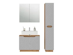 Conjunto de móveis de banheiro carvalho/cinzento com estrutura em azulejo 79.6x32x62.1 lotta