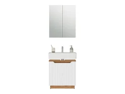 Conjunto de móveis de banheiro carvalho/branco às riscas 59.8x32x62.1 lotta