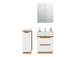 Conjunto de móveis de banheiro carvalho/branco com estrutura em azulejo 59.8x32x62.5 lotta