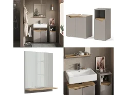 Conjunto de móveis de casa de banho cinzento-bege 60x35x57 marelle