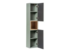 Conjunto de móveis de casa de banho com lavatório Jade verde e madeira 80cm