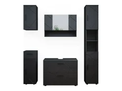 Conjunto de móveis de casa de banho antracite alto brilho 80x41x58.6 irma