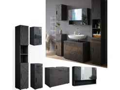 Conjunto de móveis de casa de banho antracite alto brilho 80x41x58.6 irma