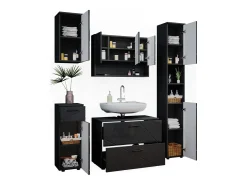 Conjunto de móveis de casa de banho antracite alto brilho 80x41x58.6 irma