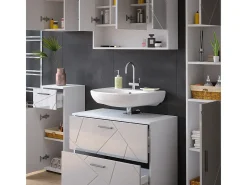 Conjunto de móveis de casa de banho branco alto brilho 80x41x58.6 irma