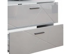 Conjunto de móveis de casa de banho branco alto brilho 80x41x58.6 irma