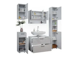 Conjunto de móveis de casa de banho branco alto brilho 80x41x58.6 irma
