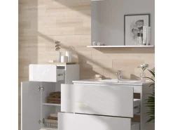 Conjunto de móveis de casa de banho branco 80x46x59.3 izan