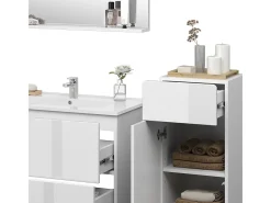 Conjunto de móveis de casa de banho branco 80x46x59.3 izan