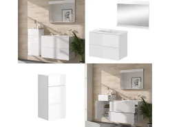 Conjunto de móveis de casa de banho branco 80x46x59.3 izan