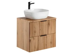 Conjunto de móveis de casa de banho com lavatório Adriel madeira com aspeto de carvalho 60cm