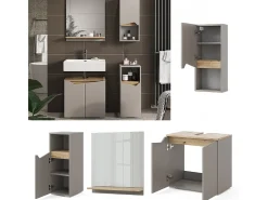 Conjunto de móveis de casa de banho cinzento-bege 60x35x57 marelle
