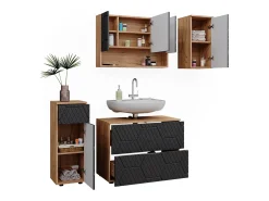 Conjunto de móveis de casa de banho listrado antracite 80x41x58.6 irma