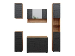 Conjunto de móveis de casa de banho listrado antracite 80x41x58.6 irma