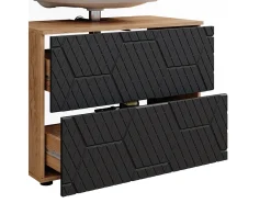 Conjunto de móveis de casa de banho listrado antracite 80x41x58.6 irma