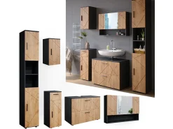 Conjunto de móveis de casa de banho carvalho goldkraft/antracite 80x41x58.6 irma