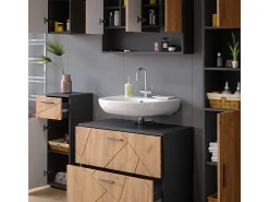 Conjunto de móveis de casa de banho carvalho goldkraft/antracite 80x41x58.6 irma