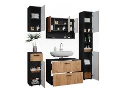 Conjunto de móveis de casa de banho carvalho goldkraft/antracite 80x41x58.6 irma