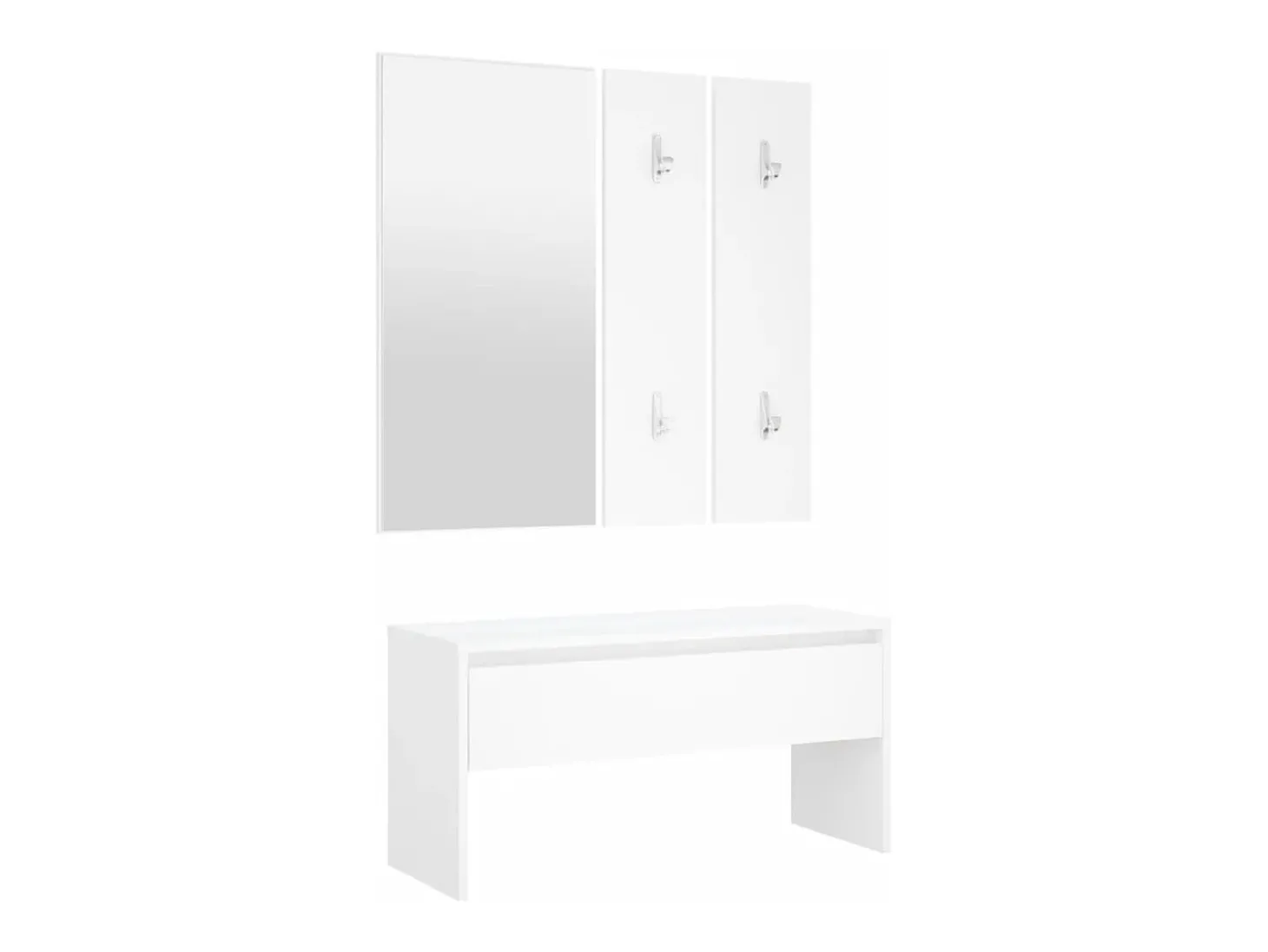 Conjunto de móveis de corredor derivados de madeira branco