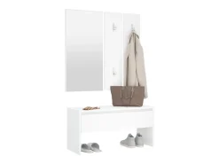 Conjunto de móveis de corredor derivados de madeira branco