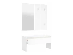 Conjunto de móveis de corredor derivados de madeira branco