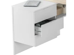 Conjunto de Móveis de Escritório Moderno: 2 Secretárias, 5 Armários, Branco/Carvalho
