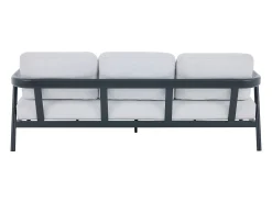 Conjunto de móveis de jardim em alumínio: um sofá de 3 lugares, 2 poltronas e uma mesa de centro - Cinza escuro - ZAYORA de MYLIA