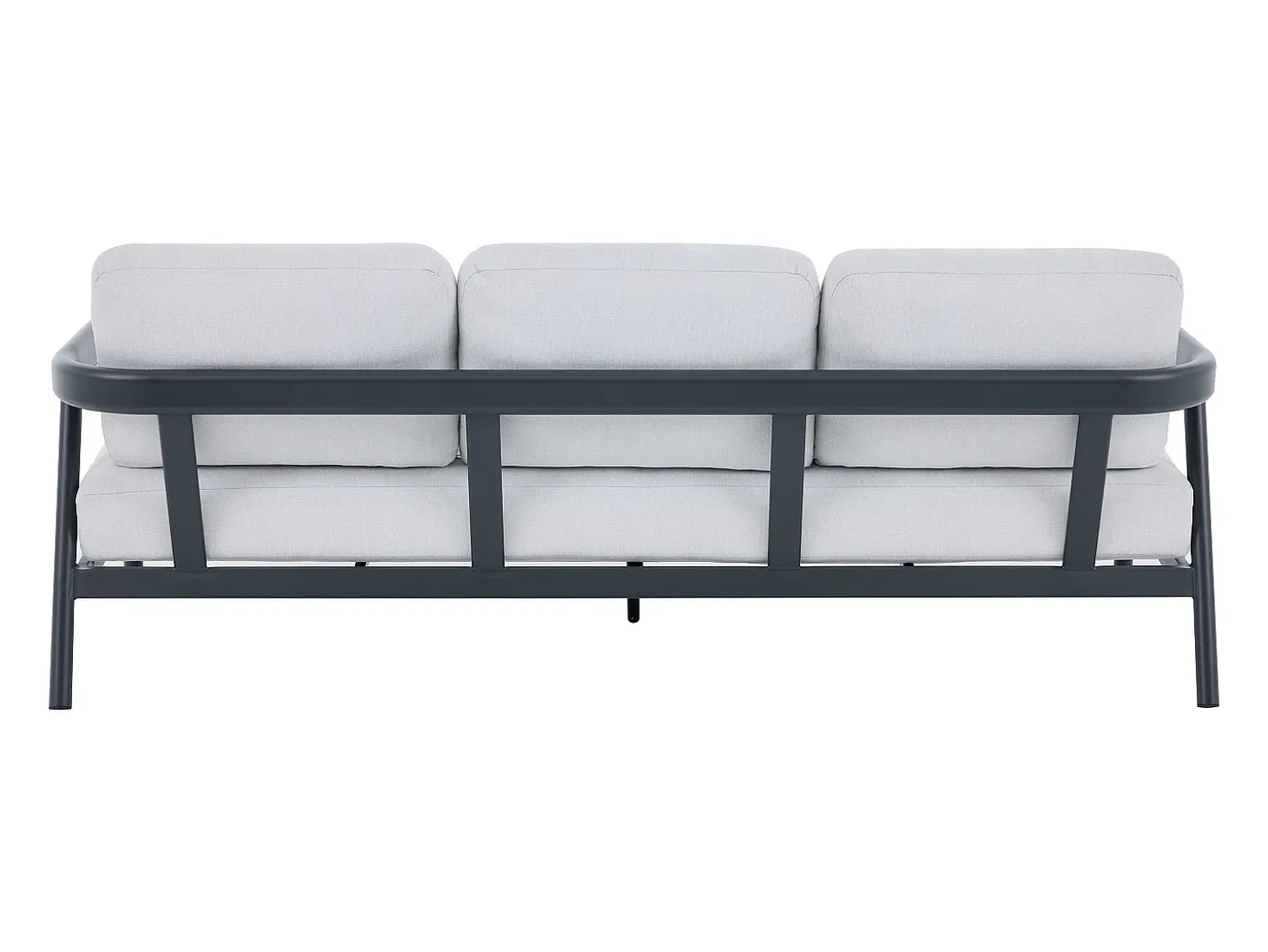 Conjunto de móveis de jardim em alumínio: um sofá de 3 lugares, 2 poltronas e uma mesa de centro - Cinza escuro - ZAYORA de MYLIA