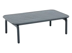 Conjunto de móveis de jardim em alumínio: um sofá de 3 lugares, 2 poltronas e uma mesa de centro - Cinza escuro - ZAYORA de MYLIA
