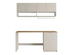Conjunto de móveis para máquina de lavar C182 cm, caxemira e natural claro NATAJI